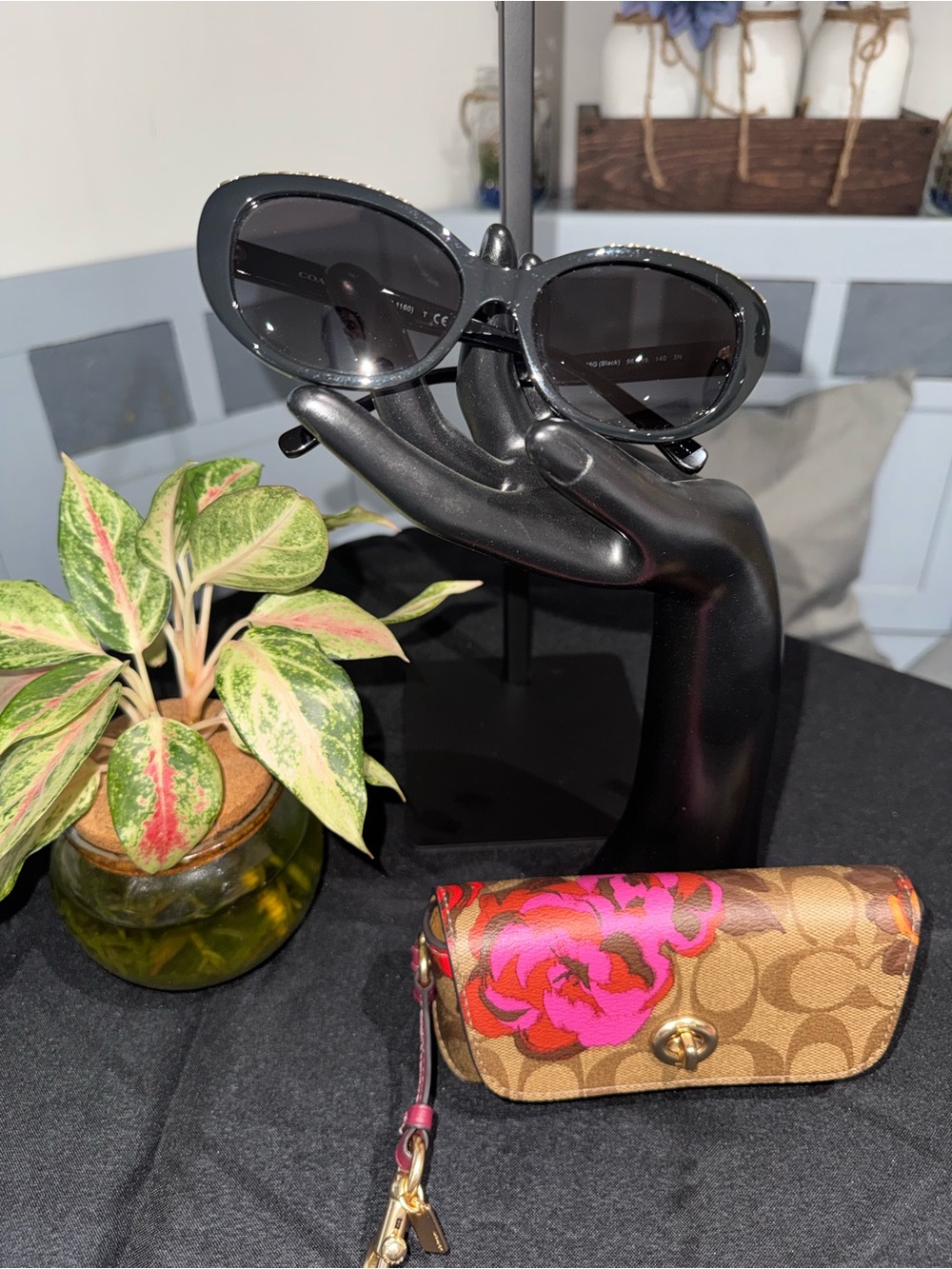 RARE Coach HC8295U Sunglasses + Matching Floral Signature Case Set 🌹 - Picture 2 of 11
